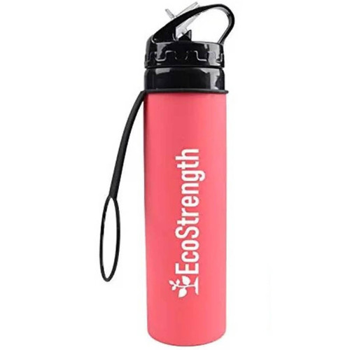 EcoStrength Silicone Water Bottle with Space Saving Rollable Body, Red