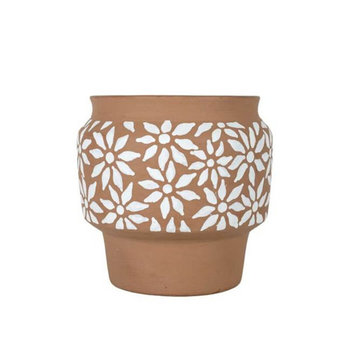 Foreside Dover Floral Terracotta Planter Foreside Dover Floral Terracotta Planter