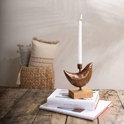 Foreside Home Ansel Bird Taper Candle Holder Foreside Home Ansel Bird Taper Candle Holder