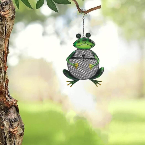 Sunset Vista Designs Metal Mesh Frog Seed Bird Feeder