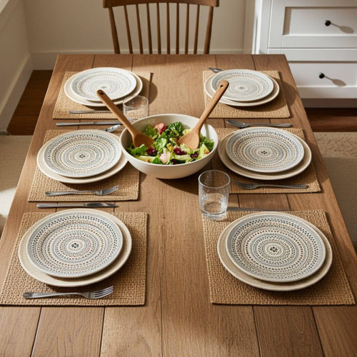 TarHong Planta Tabletop 8.5" Round Salad Plate, Desert Mandala