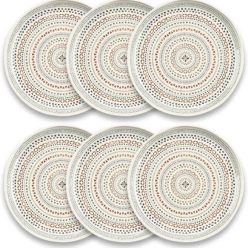 TarHong Planta Dinnerware 10.5" Round Dinner Plate, Desert Mandala