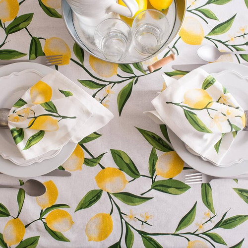 Design Imports Lemon Bliss Printed Tablecloth, 52x52-inches Design Imports Lemon Bliss Printed Tablecloth, 52x52-inches