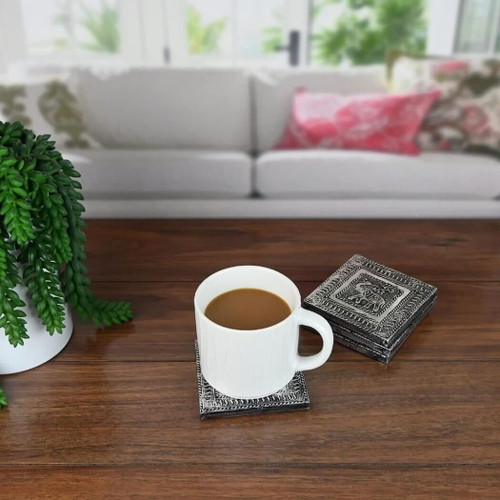 Boston Warehouse Square Metal Elephant Coasters, Set of 4