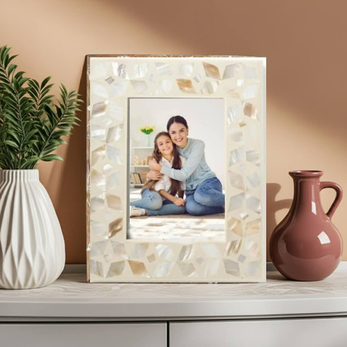 GAURI KOHLI Uday Mother of Pearl Picture Frame - 5"x7" GAURI KOHLI Uday Mother of Pearl Picture Frame - 5"x7"