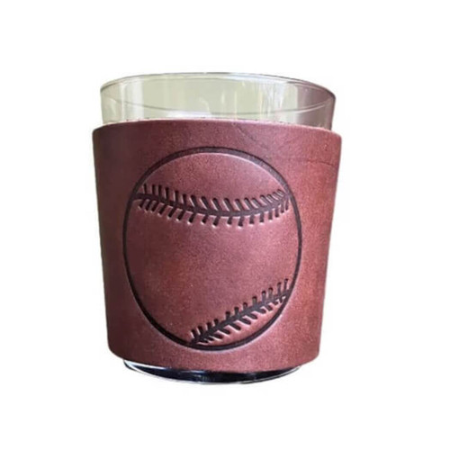 Leather Wrapped Cocktail Glass - Baseball