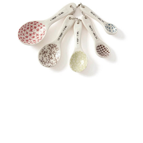 Magenta Rae Dunn Stem Print Measuring Spoon Set  Magenta Rae Dunn Stem Print Measuring Spoon Set