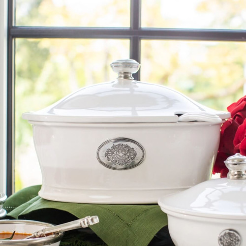 Arte Italica Tuscan Large Oval Tureen with Ladle TUS2469 Arte Italica Tuscan Large Oval Tureen with Ladle TUS2469
