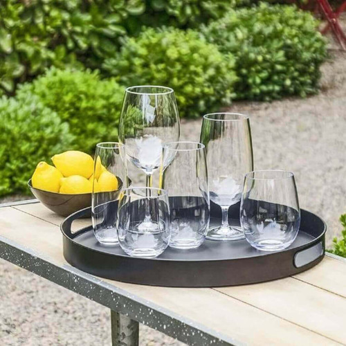 TarHong Montana Double Old Fashioned Clear Acrylic, 13 oz. Glasses, Set of 6