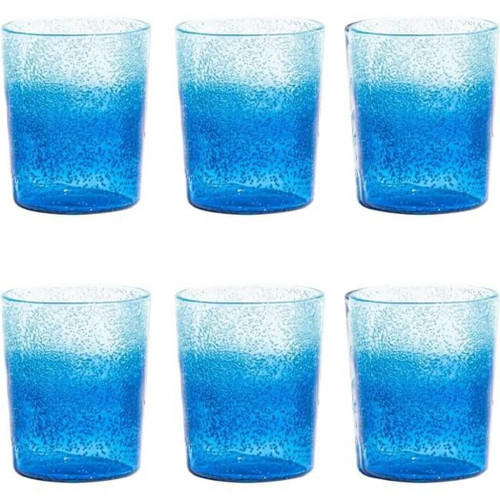 TarHong Oceanic Ombre Acrylic Drinkware, Tumbler/Double Old Fashioned, Blue, Set of 6