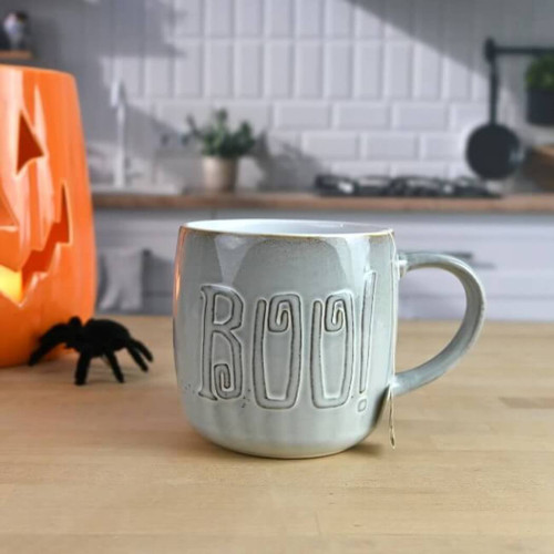 Boston Warehouse 18-Oz Coffee Mug, Boo Embossed 
