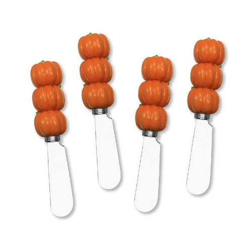 Supreme Pumpkin Cheese and Butter Spreader Knives, Set of 4