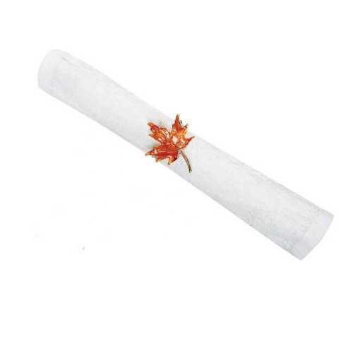C&F Home Fall/Harvest Maple Leaf Napkin Ring Set 4