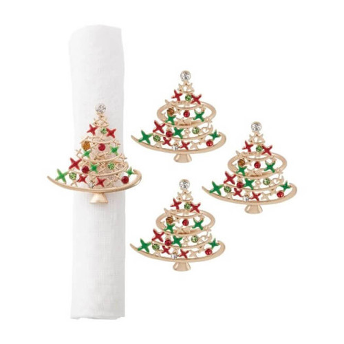 C&F Home Star Xmas Tree Napkin Ring, Set of 4  C&F Home Star Xmas Tree Napkin Ring, Set of 4