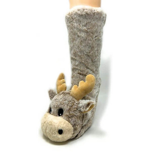 Oooh Geez Moose Up Kids Plush Hugger Slippers