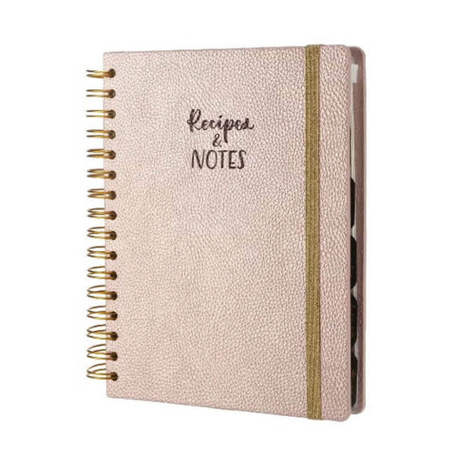 Victoria's Journals Recipe Notebook with Dividers, Rosegold