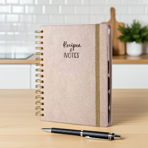 Victoria's Journals Recipe Notebook with Dividers, Rosegold Victoria's Journals Recipe Notebook with Dividers, Rosegold