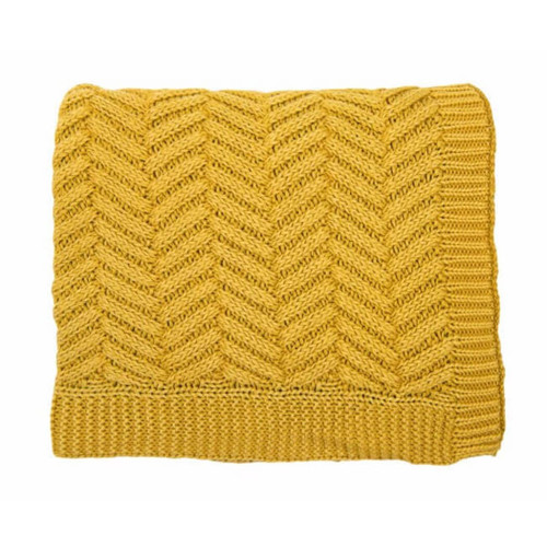 Pink Lemonade Washed Chevron Throw Blanket, Yellow