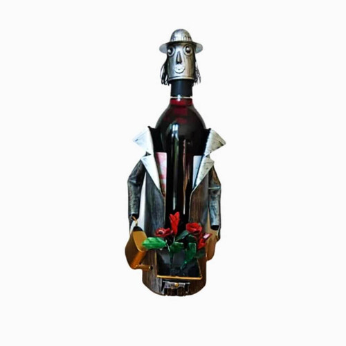 Berkeley Designs Gardener Metal Art Wine Bottle Holder