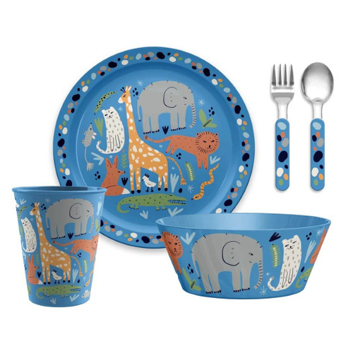 TarHong Jungle Animals Kids Dinnerware Set, 5 Pc Set