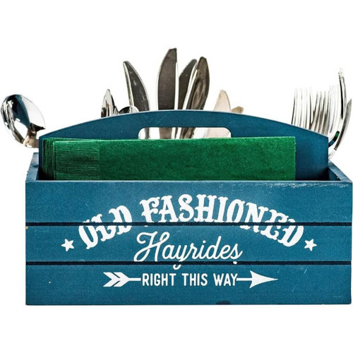 Boston Warehouse Old Fashion Hayrides Flatware Caddy 