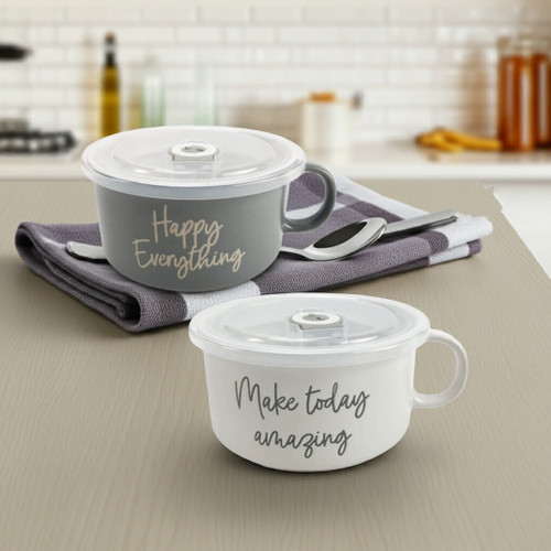 Boston Warehouse 22 Oz Souper Bowl Soup Mug, Happy Everything