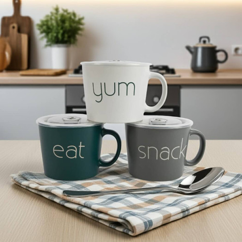 Boston Warehouse 20 Oz Souper Bowl Soup Mug, Snack, Set of 3