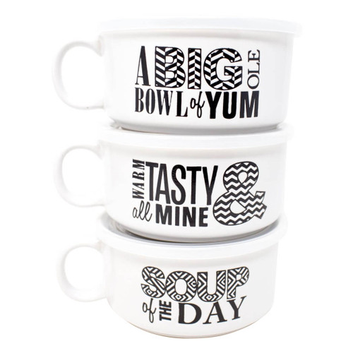Boston Warehouse 22-Oz Souper Bowl Soup Mug & Lid, Soup Of The Day