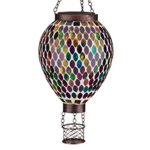 Regal Art Mosaic Hot Air Balloon Solar Lantern - Multi