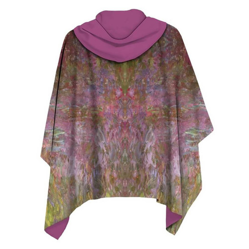 Galleria Monet's Waterlilies at Sunset Women's Reversible Rain Cape Raincoat Galleria Monet's Waterlilies at Sunset Women's Reversible Rain Cape Raincoat