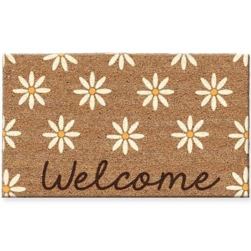 DII Design Imports Coir Doormat, Welcome Daisies Doormat