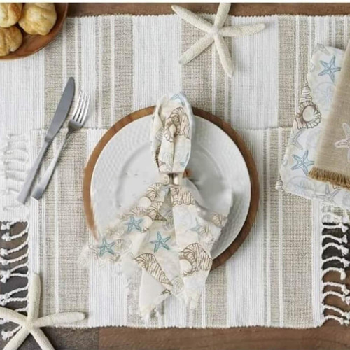 DII Design Imports Beach Comber Printed Napkins, Set of 6