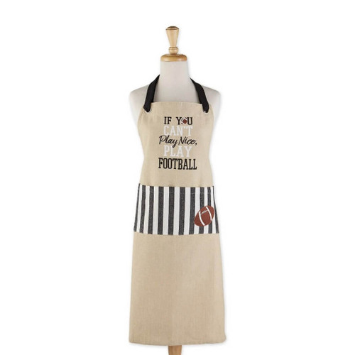 DII Design Imports Play Nice Or Play Football Apron, Brown/Black DII Design Imports Play Nice Or Play Football Apron, Brown/Black