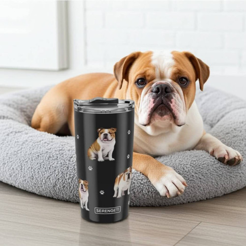 Serengeti 20 oz Stainless Steel Tumbler with Spill-Proof Lid, Bull Dog