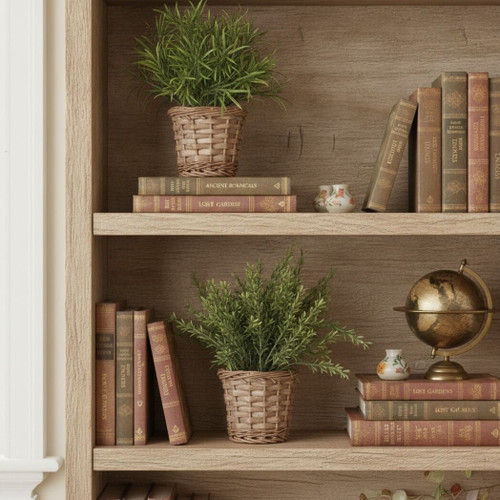 Artificial Grass in Willow Baskets