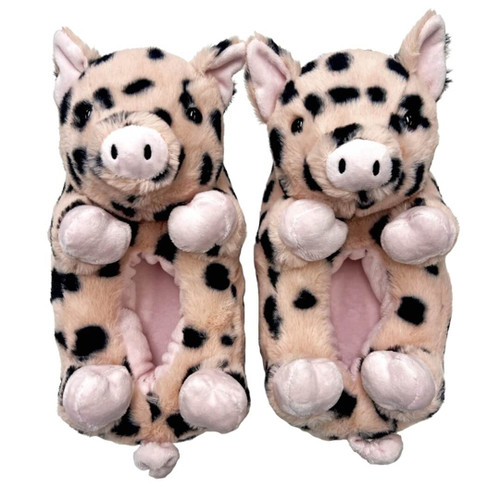Oooh Yeah, Oooh, Geez Pig Belly Hugs Women's Plush Slippers, Pink