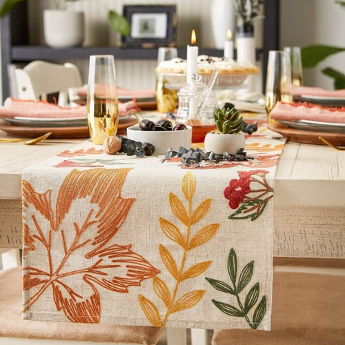 DII Scattered Leaves Table Runner-14 x 70-Inches DII Scattered Leaves Table Runner-14 x 70-Inches