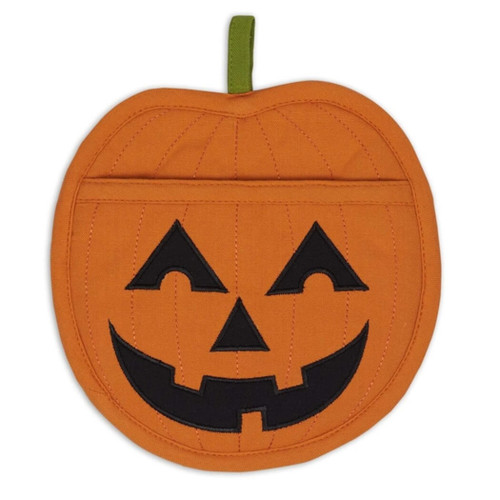 DII Jack O' Lantern Shaped Embellished Pocket Pot Holder