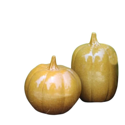 Rowe Pottery Glazed Pumpkins, Set of 2, Cider