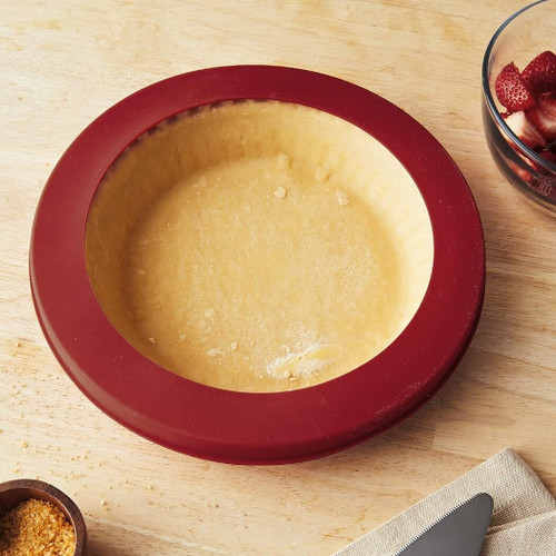 Fox Run Pie Crust Protector, Silicone, 9.5-Inch, Red