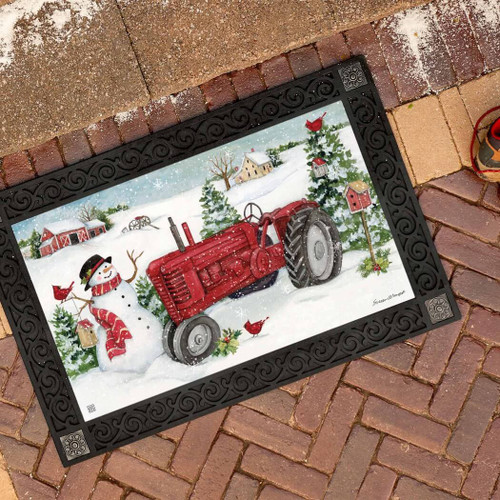 Studio M MatMate Doormat, Snowman On The Farm