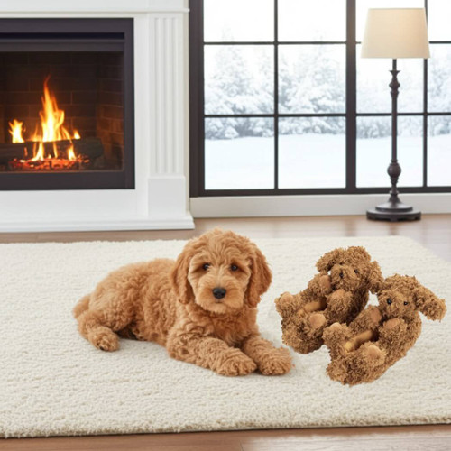 Oooh Yeah, Oooh Geez Coco the Doodle Women's Plush Animal Slippers