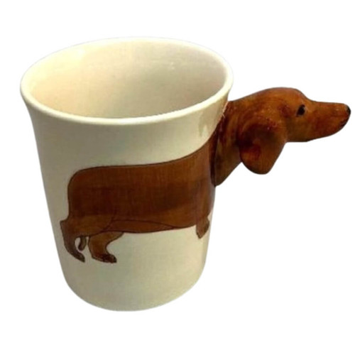 Sea Island Imports Stoneware 8-Oz Mug, Dachshund Red