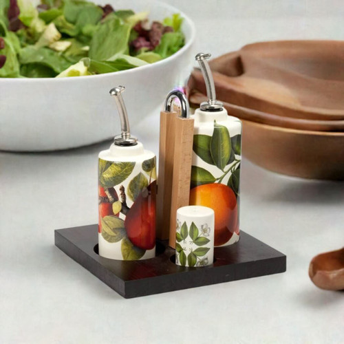 Intrada Italy Cucina Italian Oil Vinegar Salt and Pepper Set