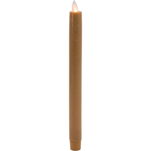  Mystique 10" Flameless Taper Candle, Taupe