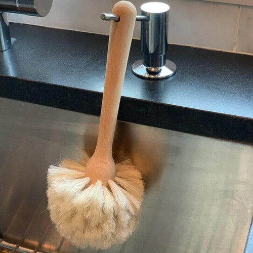 Fox Run Natural Horse Hair Dish Brush, 4" X 4" X 10"