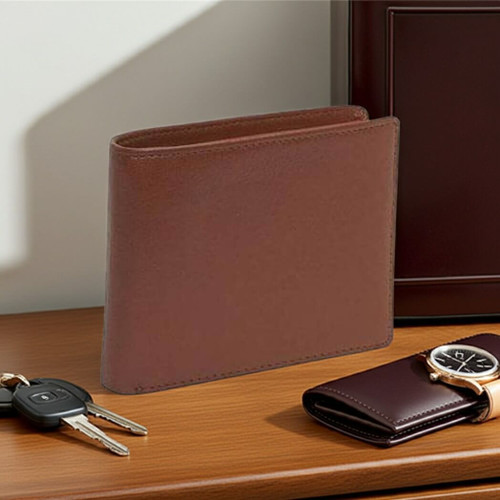 Budd Leather Men's Cowhide Leather Slim Wallet #55011-2 - Brown