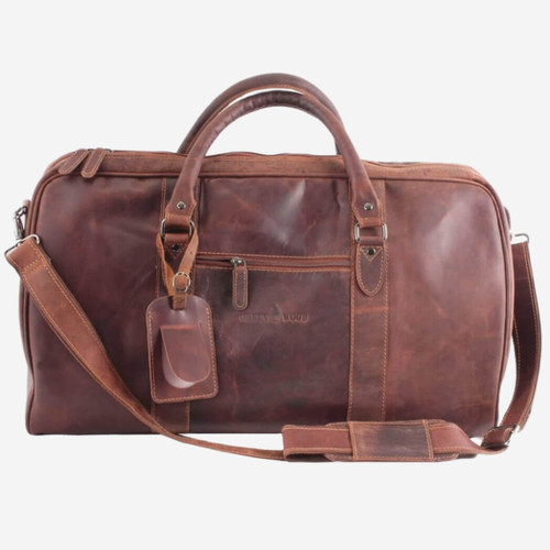 Greenwood Leather Victoria Leather Weekend Travel Bag, Sandal