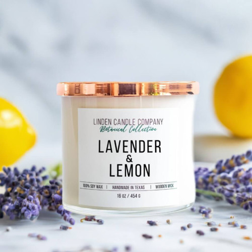 Linden Candle Company 16-oz Lavender & Lemon Soy Candle