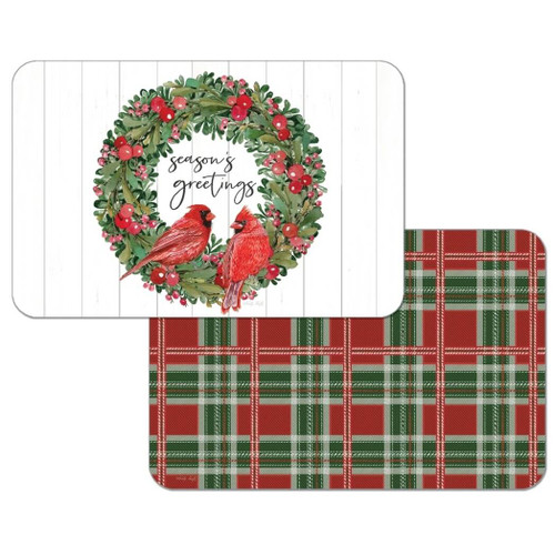 CounterArt Reversible Plastic Placemats, Country Christmas, Set of 4